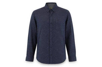 Next Men Blue L Long Sleeve Button Down Cotton Blend Shirt