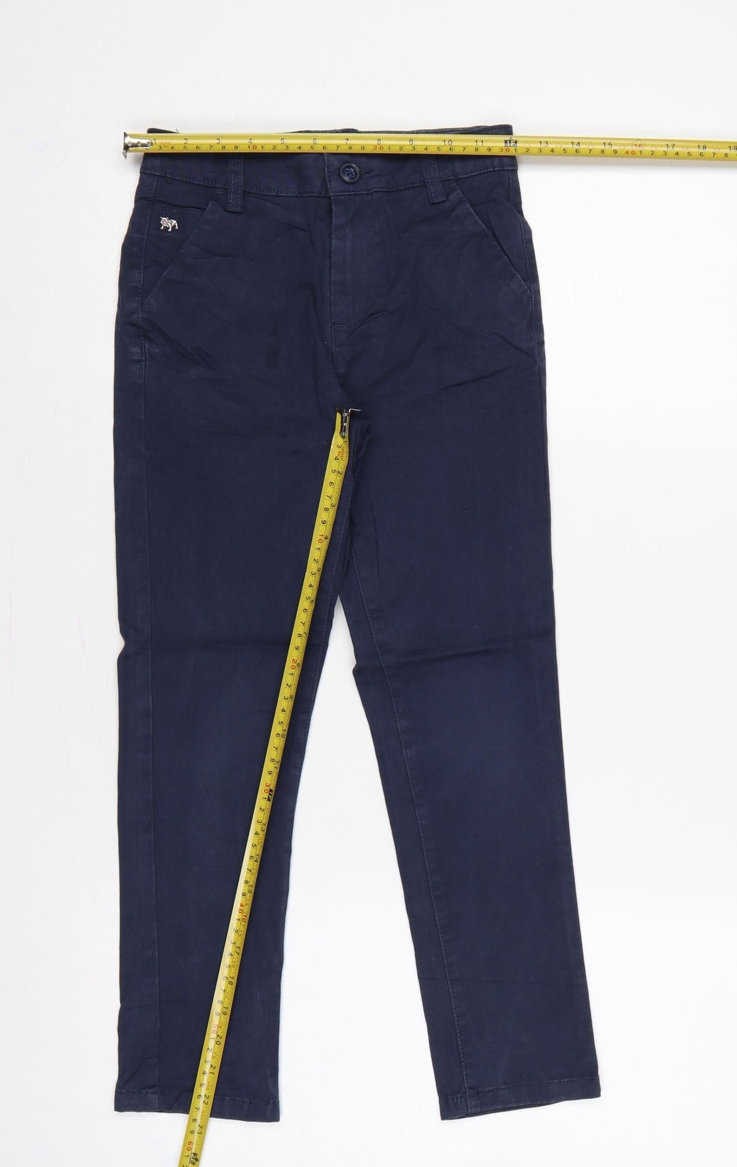 Jasper Conran Boys Blue Age 8 Slim Chino Cotton Stretch School Trousers