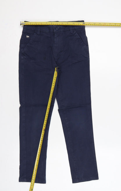 Jasper Conran Boys Blue Age 8 Slim Chino Cotton Stretch School Trousers