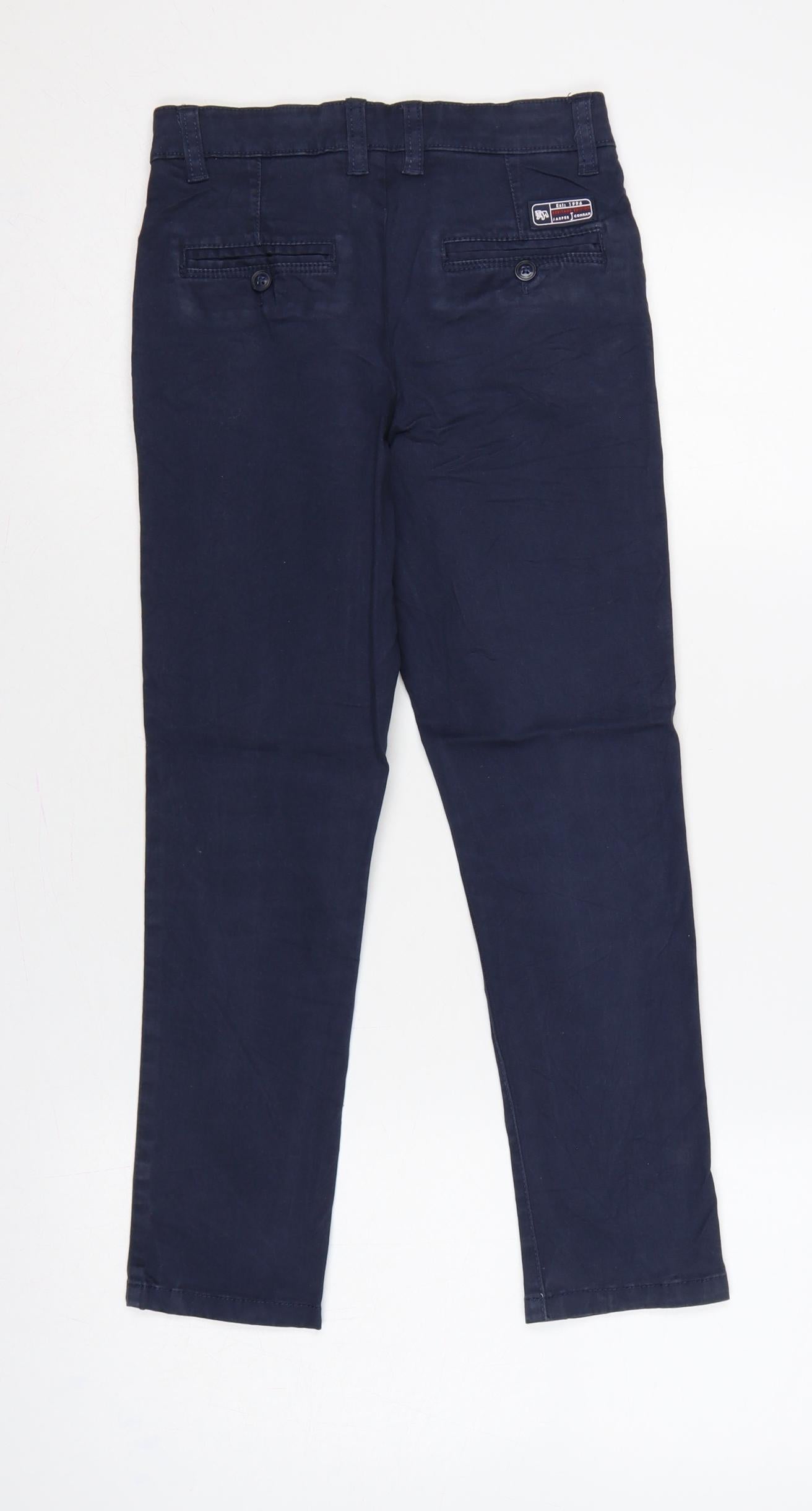 Jasper Conran Boys Blue Age 8 Slim Chino Cotton Stretch School Trousers