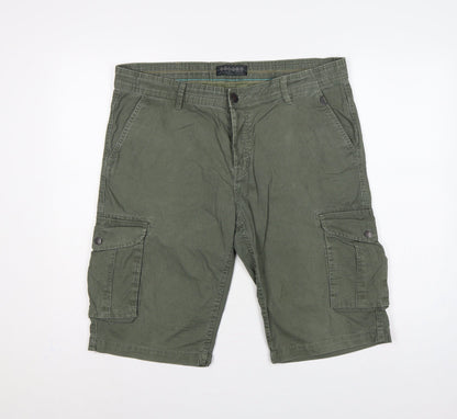 Bonobo Jeans Men’s Green 36 Cargo Cotton Stretch Shorts Pockets