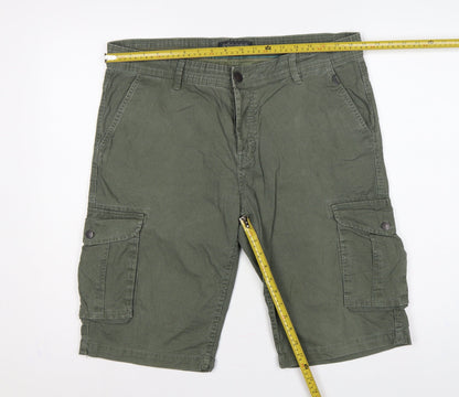 Bonobo Jeans Men’s Green 36 Cargo Cotton Stretch Shorts Pockets