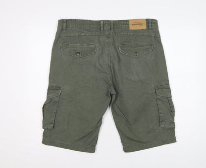 Bonobo Jeans Men’s Green 36 Cargo Cotton Stretch Shorts Pockets