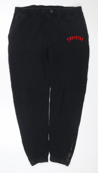 Trapstar Mens Black 2XL Jogger Sweatpants Fleece Logo Zip Pocket