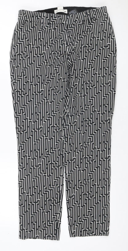 GP & J Baker x H&M Women’s Black White Geometric Tapered Trousers UK 12