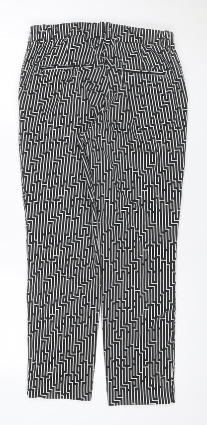 GP & J Baker x H&M Women’s Black White Geometric Tapered Trousers UK 12