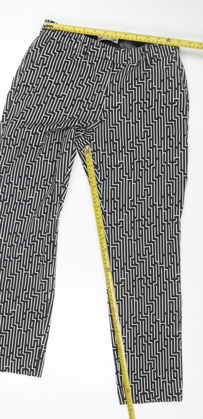 GP & J Baker x H&M Women’s Black White Geometric Tapered Trousers UK 12