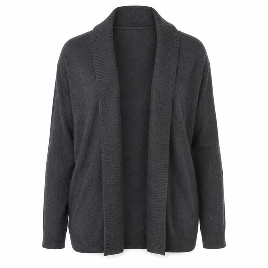 MNG Women’s Grey Open Cowl Neck Long Sleeve Knit Cardigan Size M