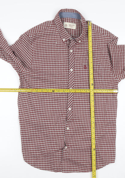 Original Penguin Men’s Red Check Button-Down Shirt M Long Sleeve
