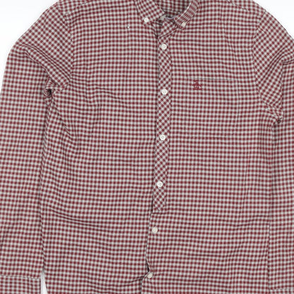 Original Penguin Men’s Red Check Button-Down Shirt M Long Sleeve