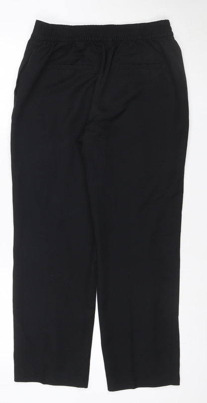 Marks and Spencer Women Black UK 12 Short Tapered Elastic Waist Trousers