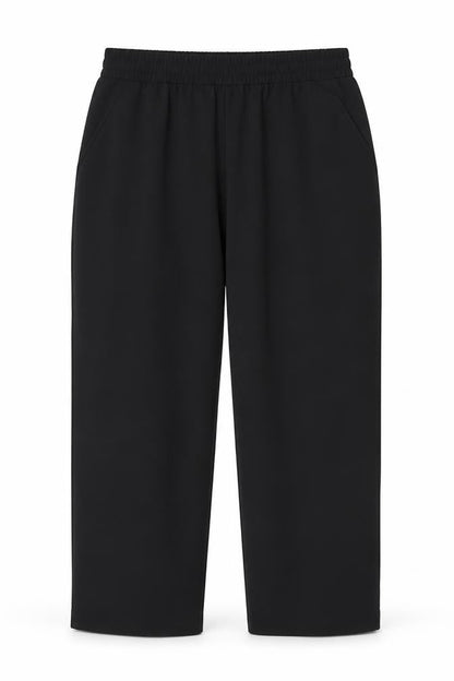 Marks and Spencer Women Black UK 12 Short Tapered Elastic Waist Trousers