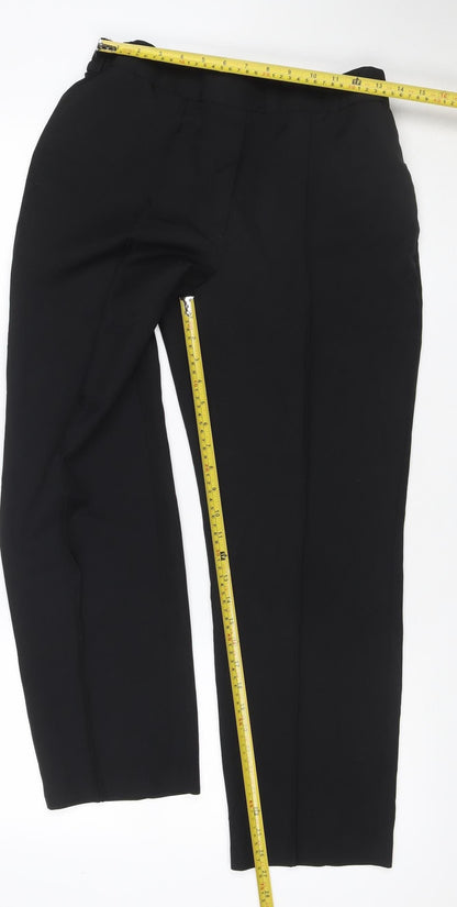Marks and Spencer Women Black UK 12 Short Tapered Elastic Waist Trousers