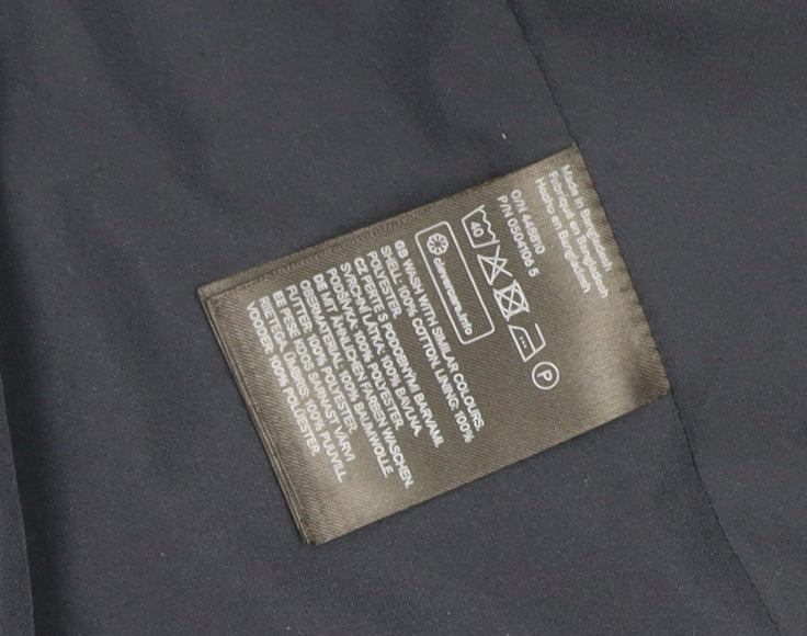 H&M Women’s Navy Military Jacket UK 4 Cotton Gold Snap Buttons
