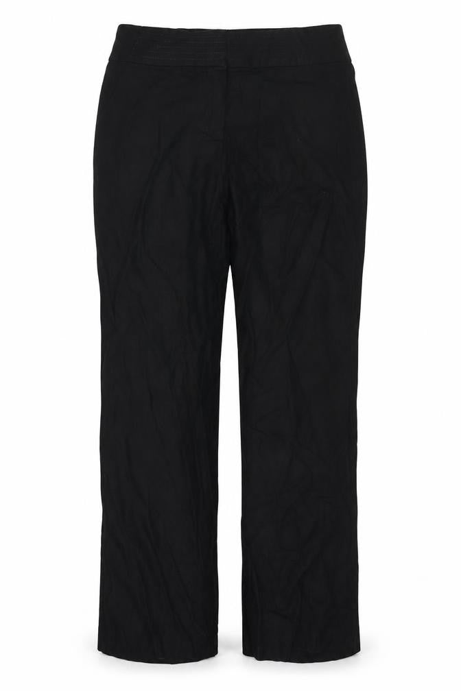 M&S Womens Black Size 10 Stretch Jersey Straight Leg Trousers