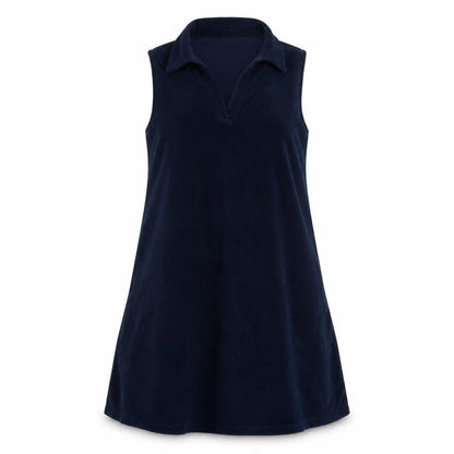 Seasalt Cornwall Women Blue UK 14 Fit & Flare Velvet Knee Dress Bow