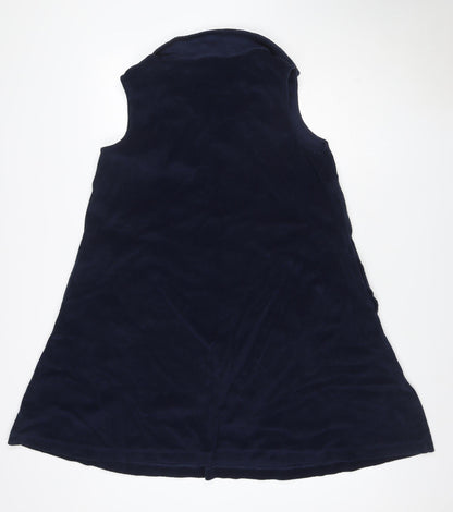 Seasalt Cornwall Women Blue UK 14 Fit & Flare Velvet Knee Dress Bow