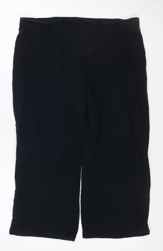 Marks and Spencer Women Black UK 18 Sweatpants Drawstring Cotton