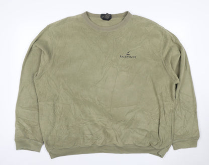 Antigua Men's Green XL Fairwinds Embroidered Crew Neck Fleece Sweatshirt