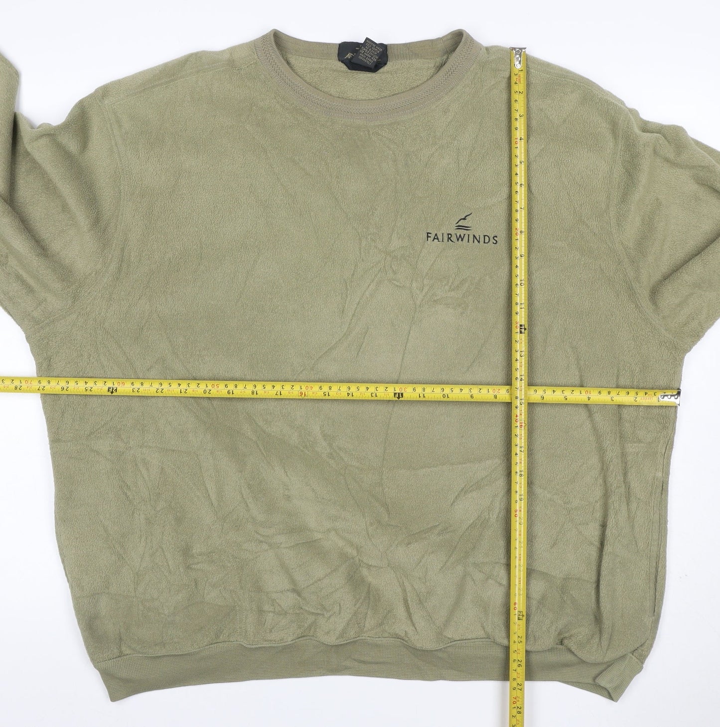 Antigua Men's Green XL Fairwinds Embroidered Crew Neck Fleece Sweatshirt