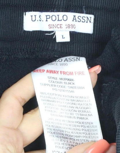 U.S. Polo Assn. Men’s Black L Jogger Sweatpants Cotton Blend