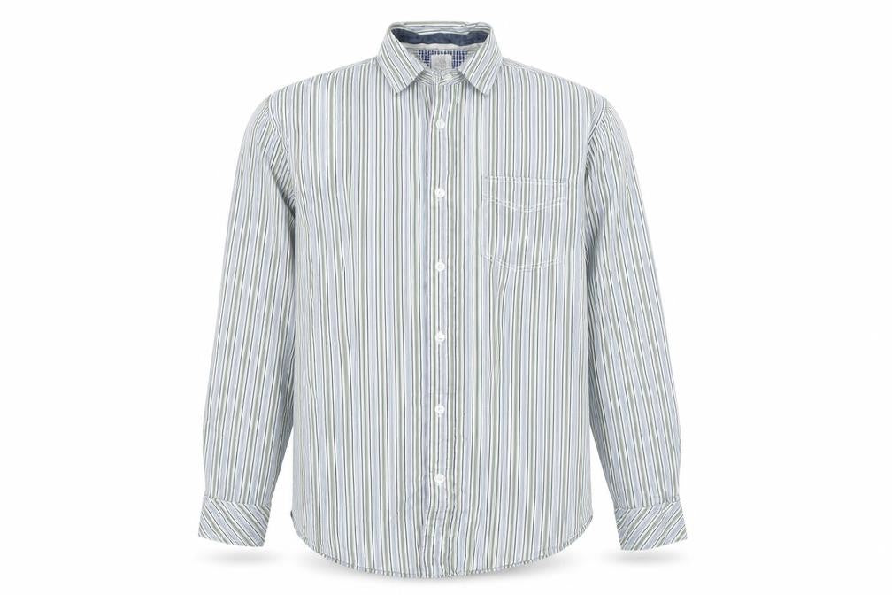 Tessera Men's Multicoloured Stripe Cotton Long Sleeve Shirt L Tailored