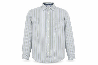 Tessera Men's Multicoloured Stripe Cotton Long Sleeve Shirt L Tailored