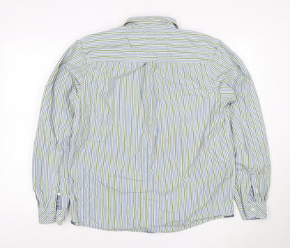 Tessera Men's Multicoloured Stripe Cotton Long Sleeve Shirt L Tailored