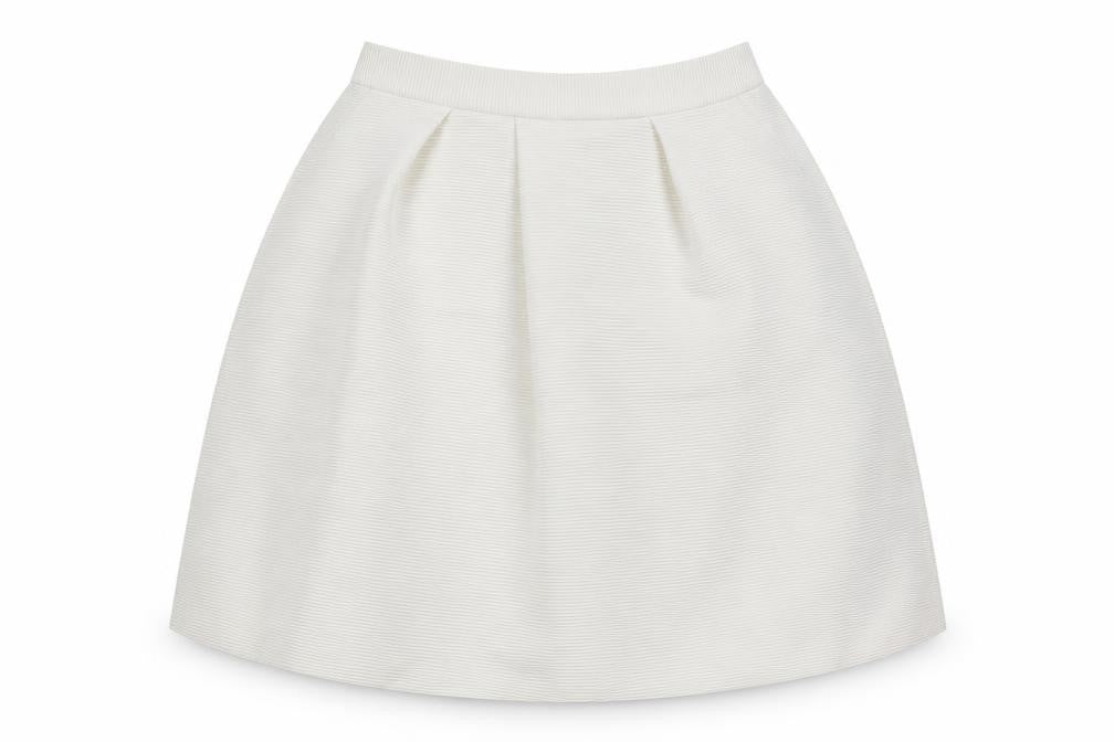 Ted Baker Women Ivory UK 12 A-Line Midi Textured Zip Skirt