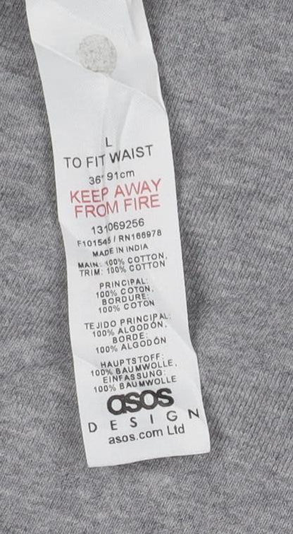 ASOS Design Men Grey L Jogger Sweatpants Elastic Waist Cotton