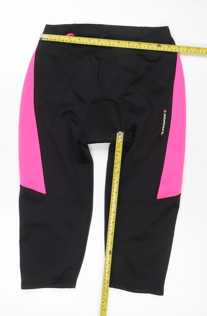 Muddyfox Women’s Black Pink Size 16 Cropped Padded Cycling Leggings