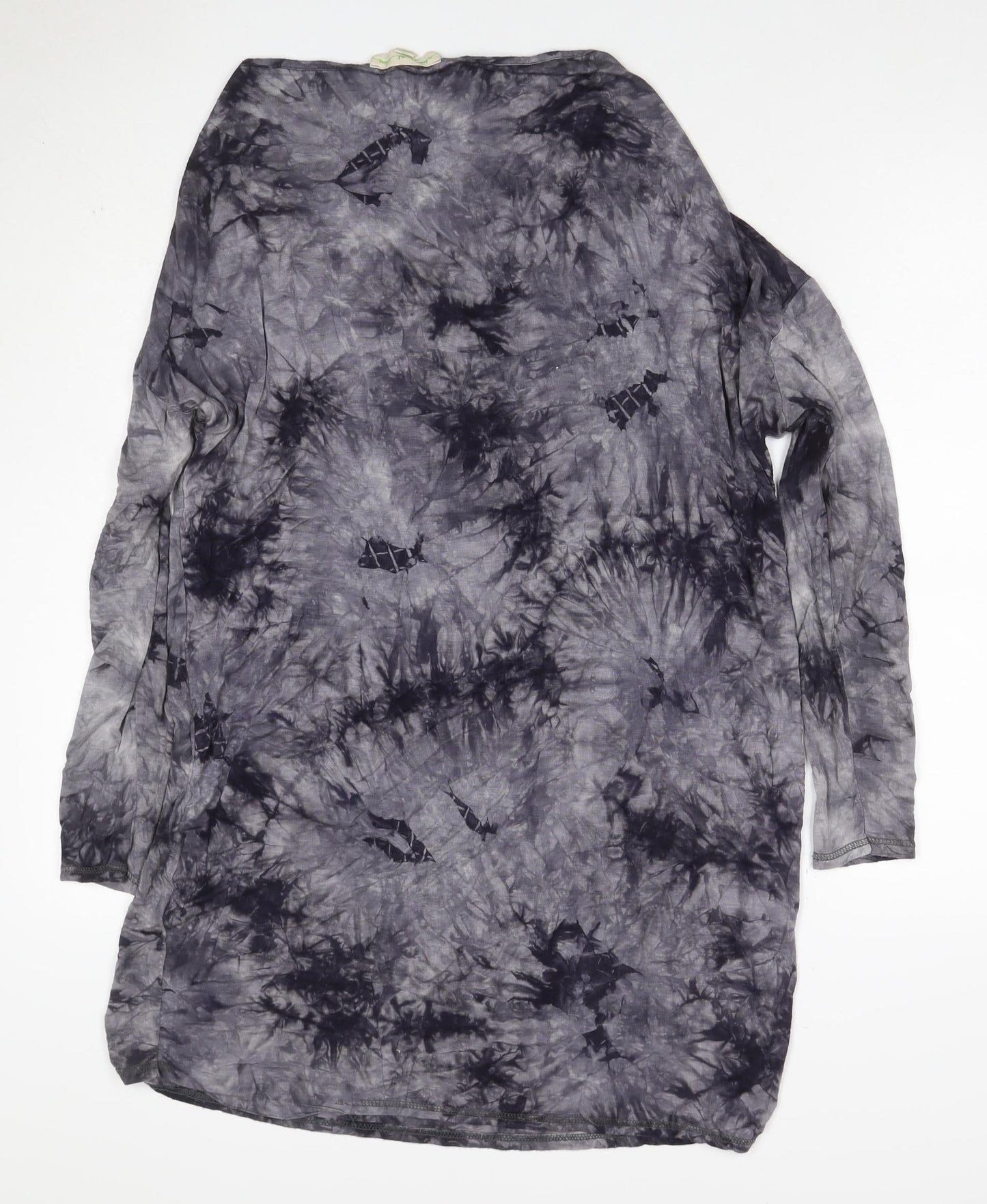 Maggie Sweet Women Grey Tie Dye S Asymmetric Cowl Neck Long Sleeve Dress