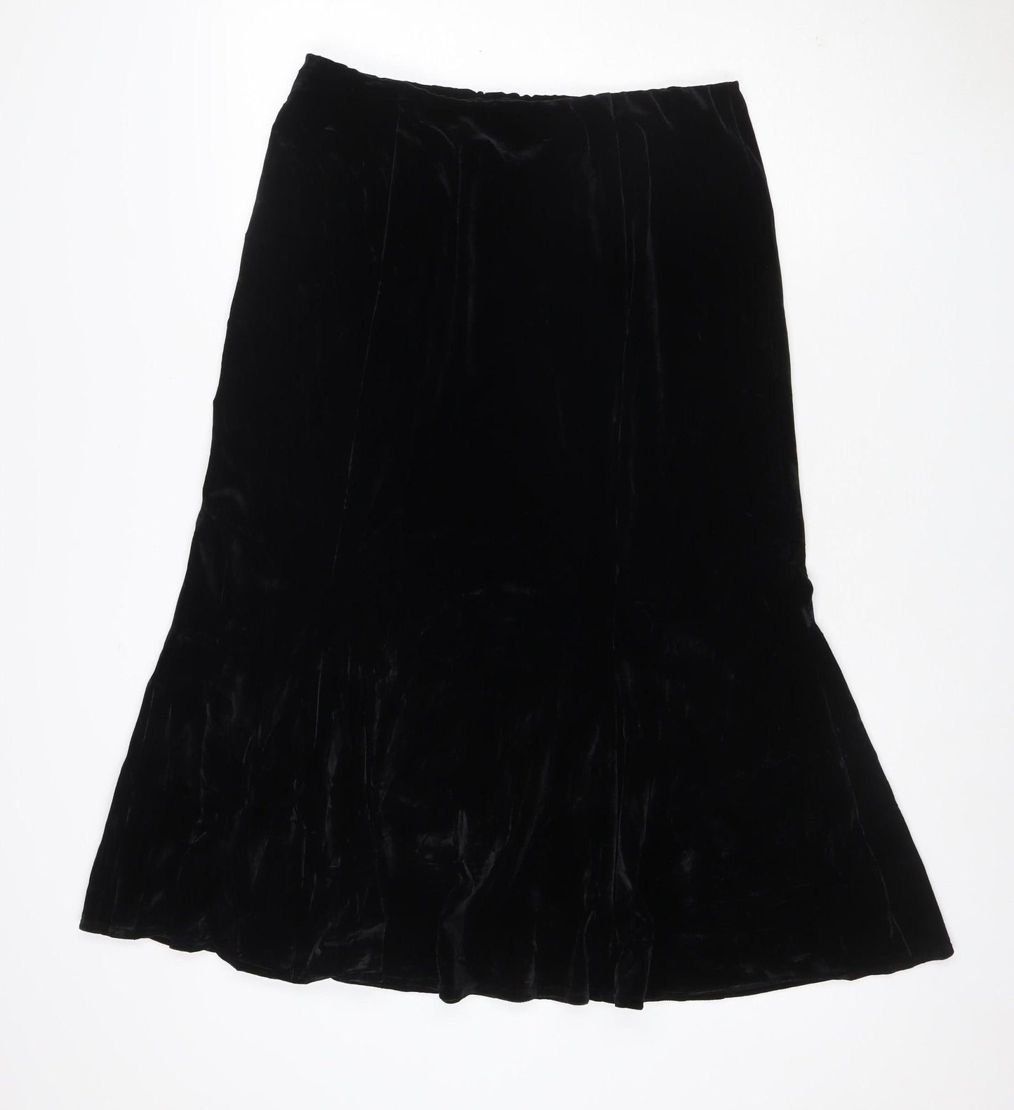 Eastex Women Black UK 14 Asymmetric Velvet Pencil Skirt Stretch