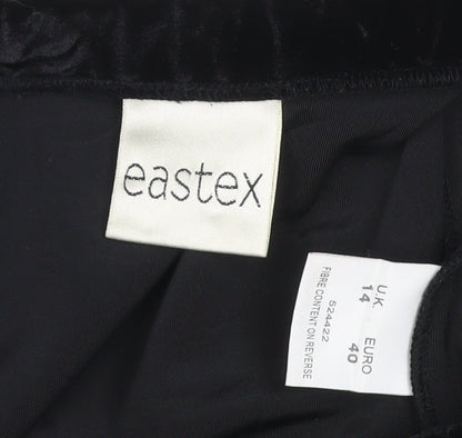 Eastex Women Black UK 14 Asymmetric Velvet Pencil Skirt Stretch