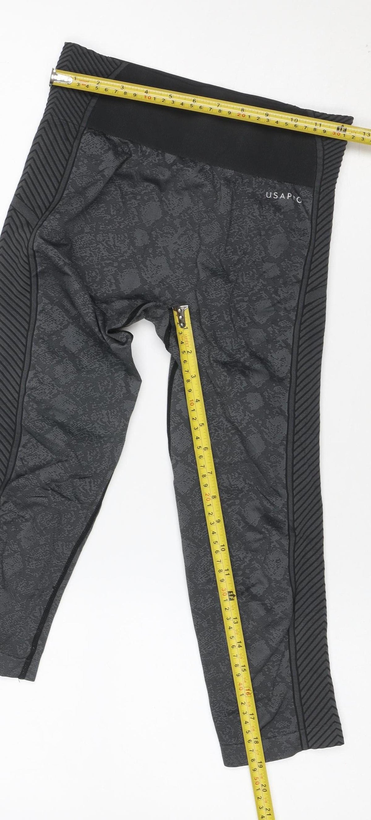 USA Pro Women’s Grey Geometric Gym Leggings UK 10 Athletic
