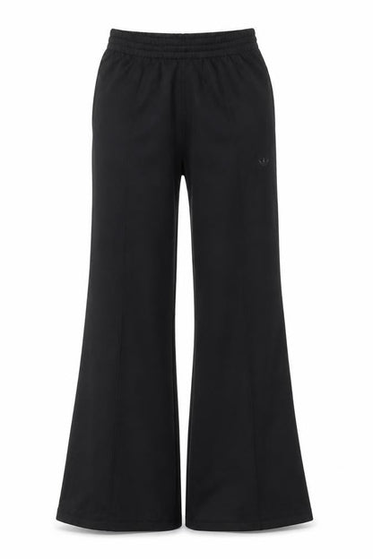 adidas Women Black S Flared Track Pants Stretch Athleisure