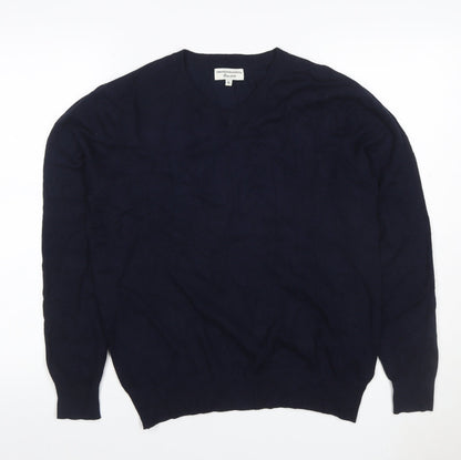 Cristiano Baldinucci Men’s Blue M V-Neck Wool Blend Pullover Jumper