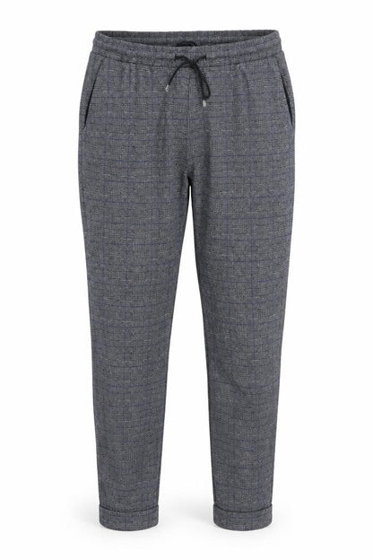 Front view of Marks & Spencer Men Grey Check, size 16, Jogger Trousers Drawstring
