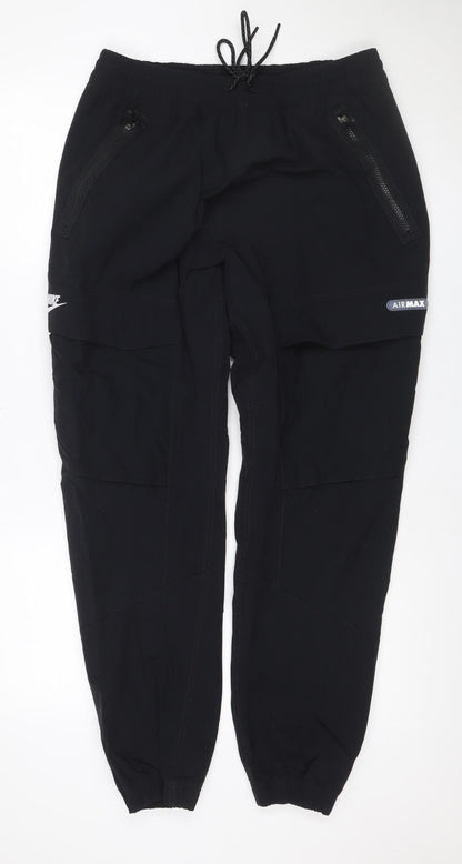 Nike Men’s Black L Air Max Jogger Track Pants Drawstring Zip Pockets