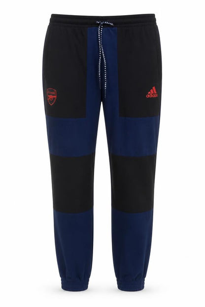 Front view of adidas Arsenal Teens Blue Black 10-12 Fleece Track Pants Joggers