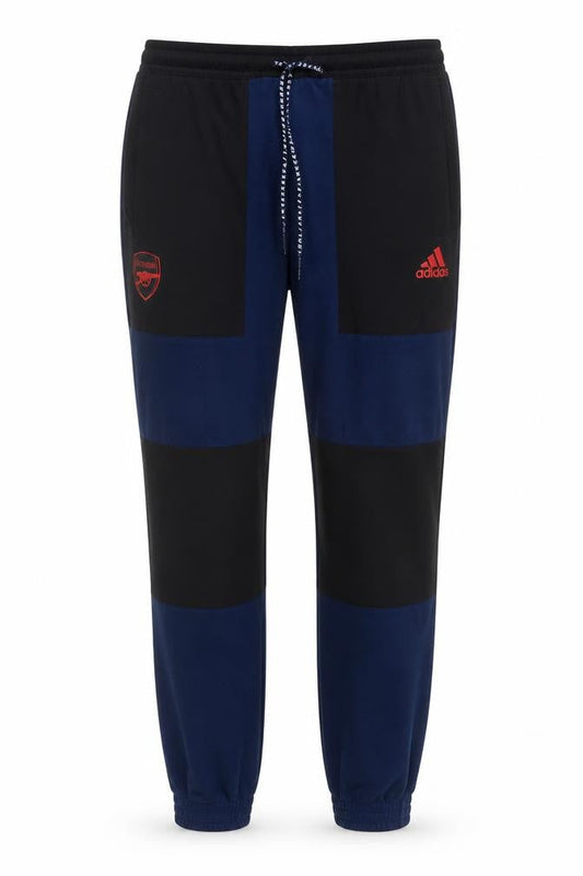 Front view of adidas Arsenal Teens Blue Black 10-12 Fleece Track Pants Joggers