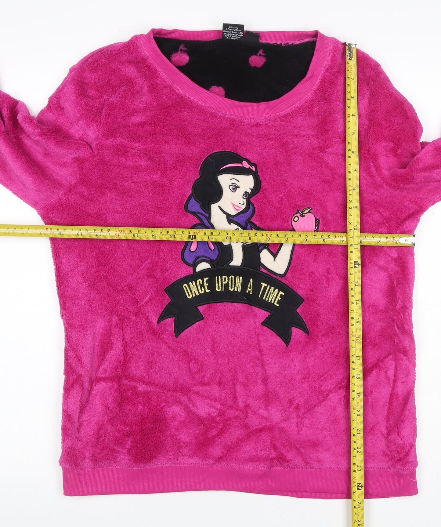 Disney Women Pink L Snow White Fleece Long Sleeve Pyjama Top