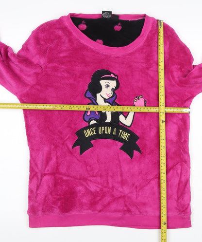 Disney Women Pink L Snow White Fleece Long Sleeve Pyjama Top