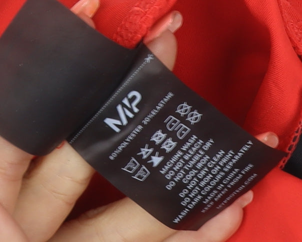 Myprotein Women Red Black Colourblock XS Gym Training Leggings