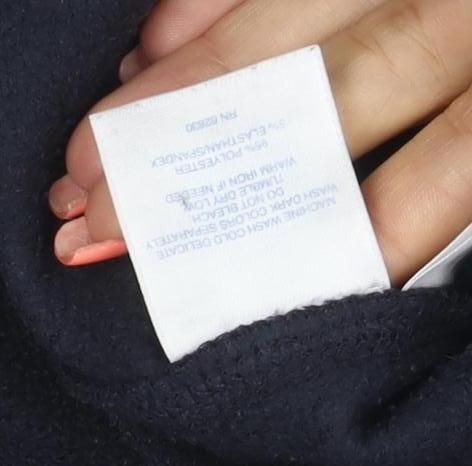Lands' End Women’s Navy Blue L Fleece Button Shoulder Sweatshirt