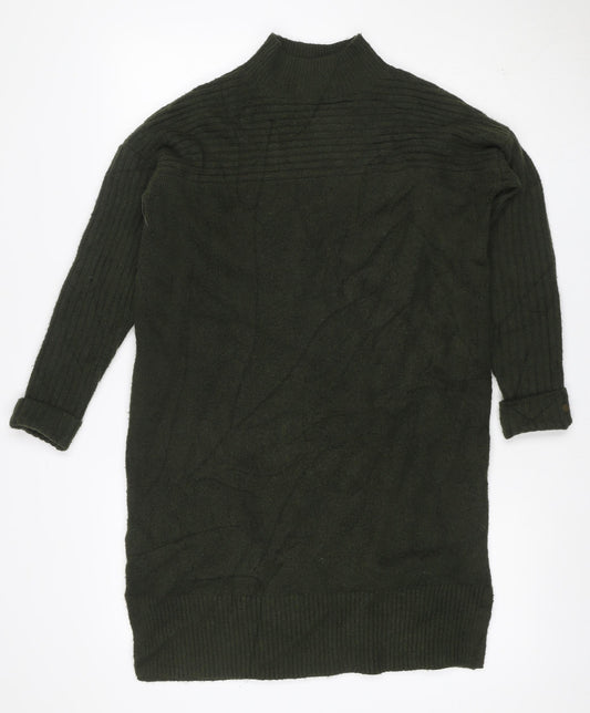 FatFace Women Green UK 16 Cable Knit Mock Neck Jumper Dress
