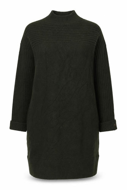 FatFace Women Green UK 16 Cable Knit Mock Neck Jumper Dress