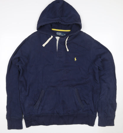 Polo Ralph Lauren Men’s Blue XL Henley Hoodie Embroidered Logo