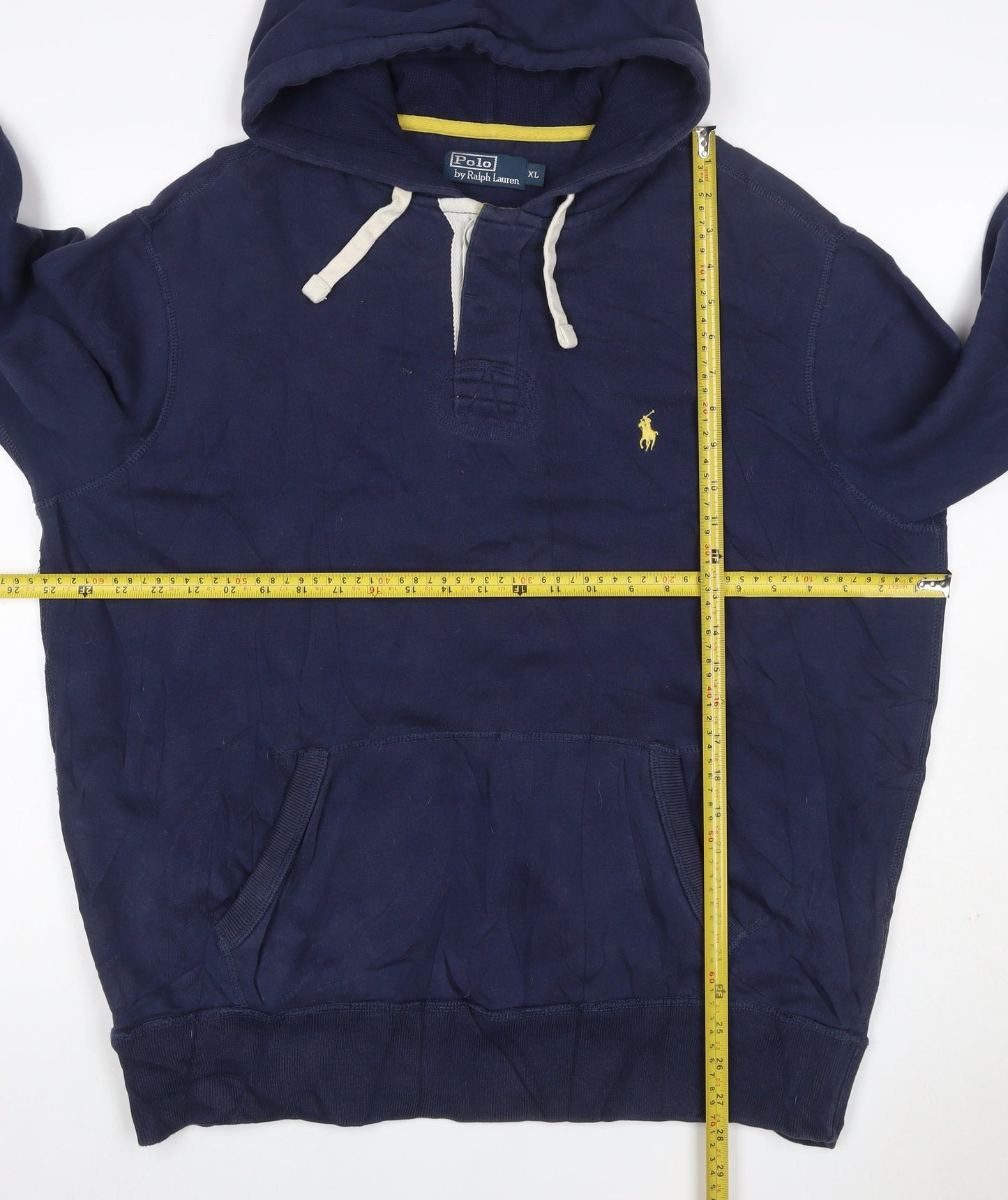 Polo Ralph Lauren Men’s Blue XL Henley Hoodie Embroidered Logo