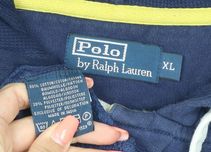 Polo Ralph Lauren Men’s Blue XL Henley Hoodie Embroidered Logo